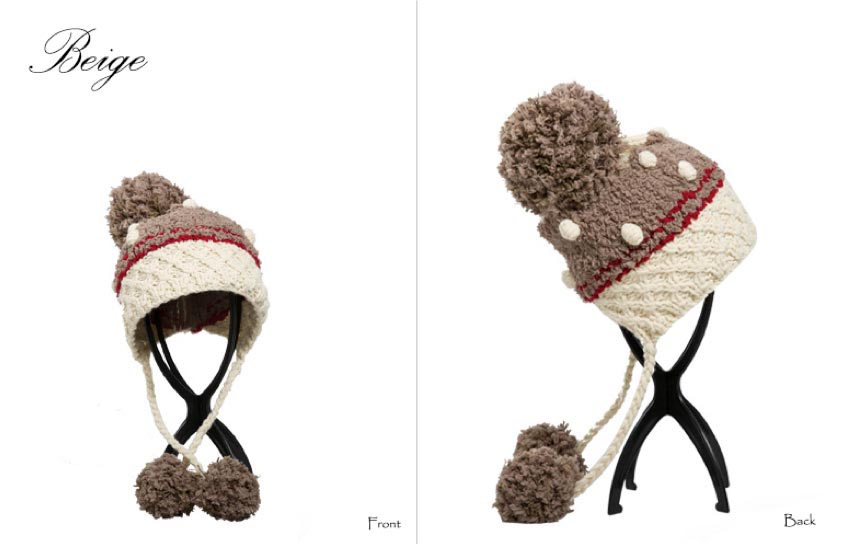 Beanie displaying on hat stands Beanie displaying on hat stands