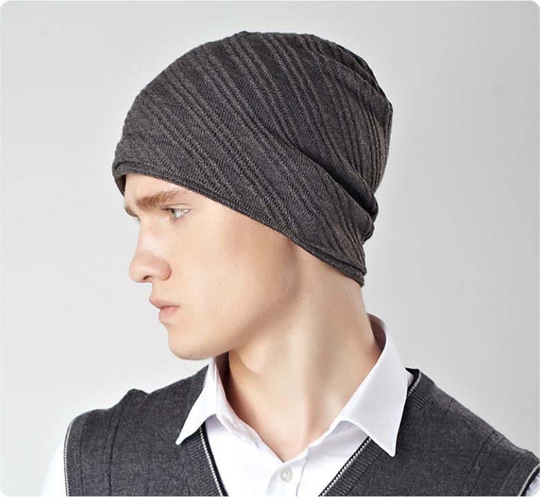 Man displaying our beanie Man displaying our beanie